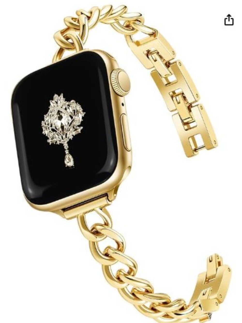 Slim Gold Apple Watch Band Women’s Adjustable Metal Chain Strap